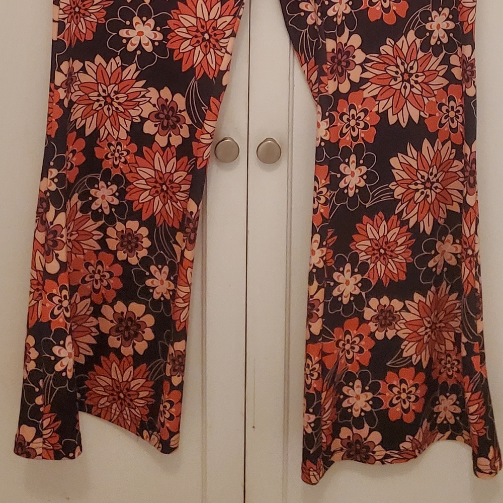 Flare print psychedelic rave festival western vintage print bell bottom … - Picture 5 of 6